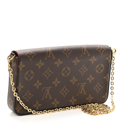 Louis Vuitton Monogram Pochette Felicie Chain Wallet Fuchsia 4 of 11