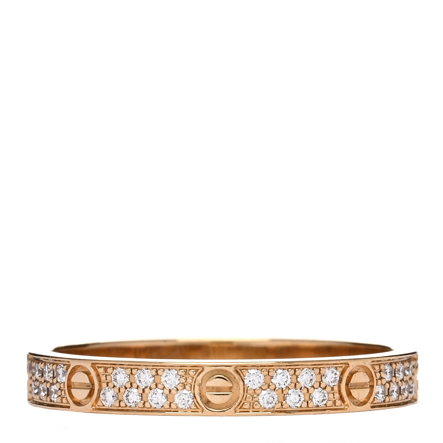 18K Yellow Gold Diamond 2.6mm LOVE Paved Band Ring 50 5.25