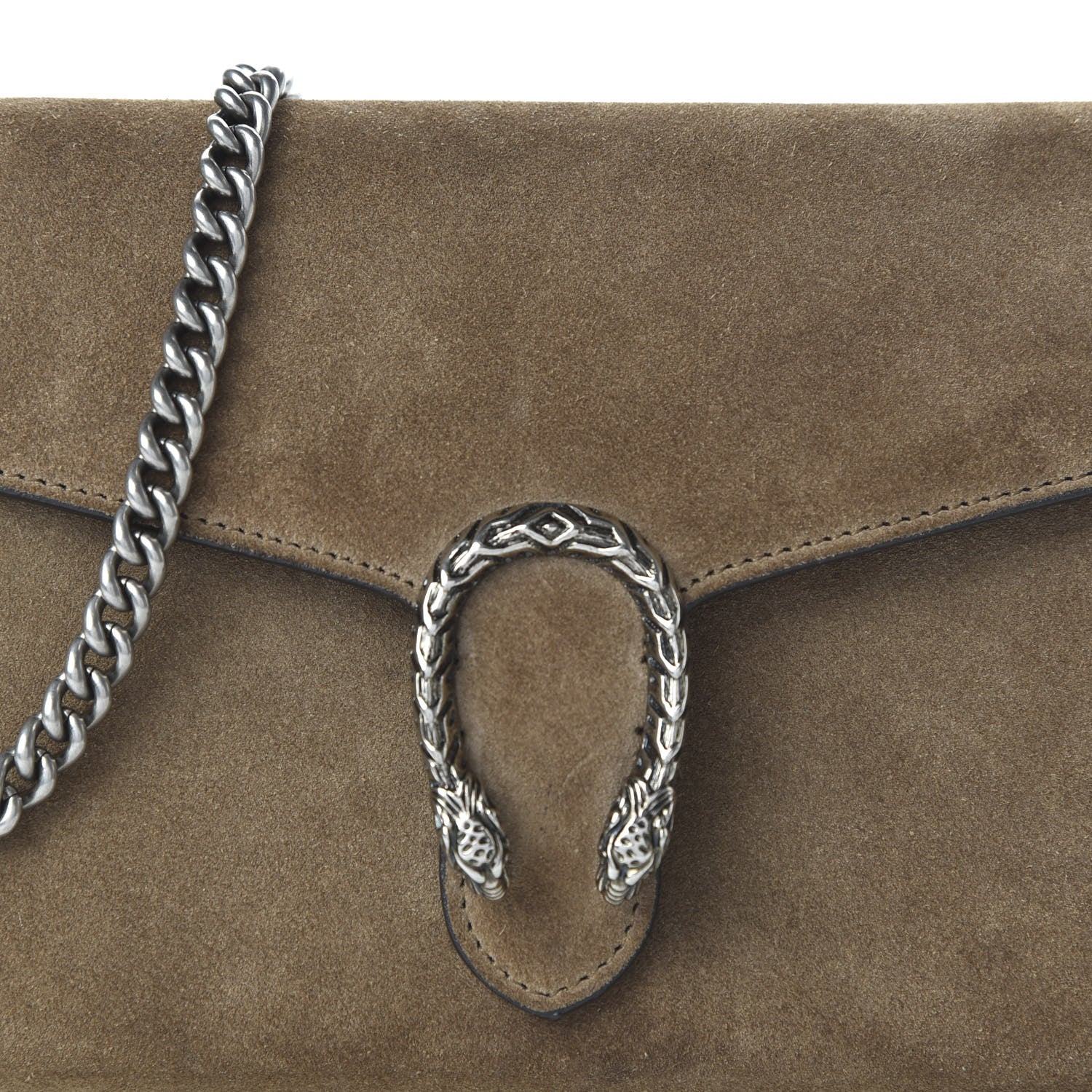 Gucci Suede Mini Dionysus Chain Wallet Taupe 9 of 9