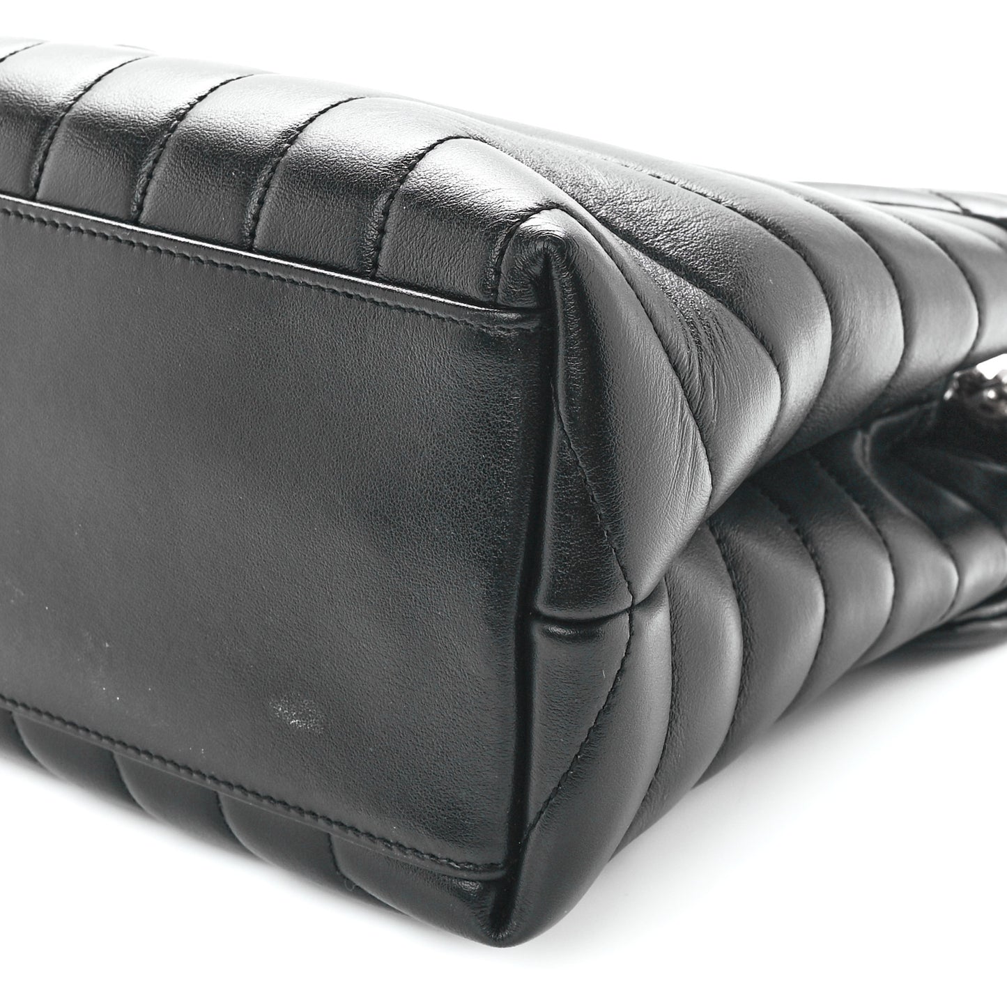 Calfskin Y Quilted Monogram Medium Loulou Chain Satchel Black