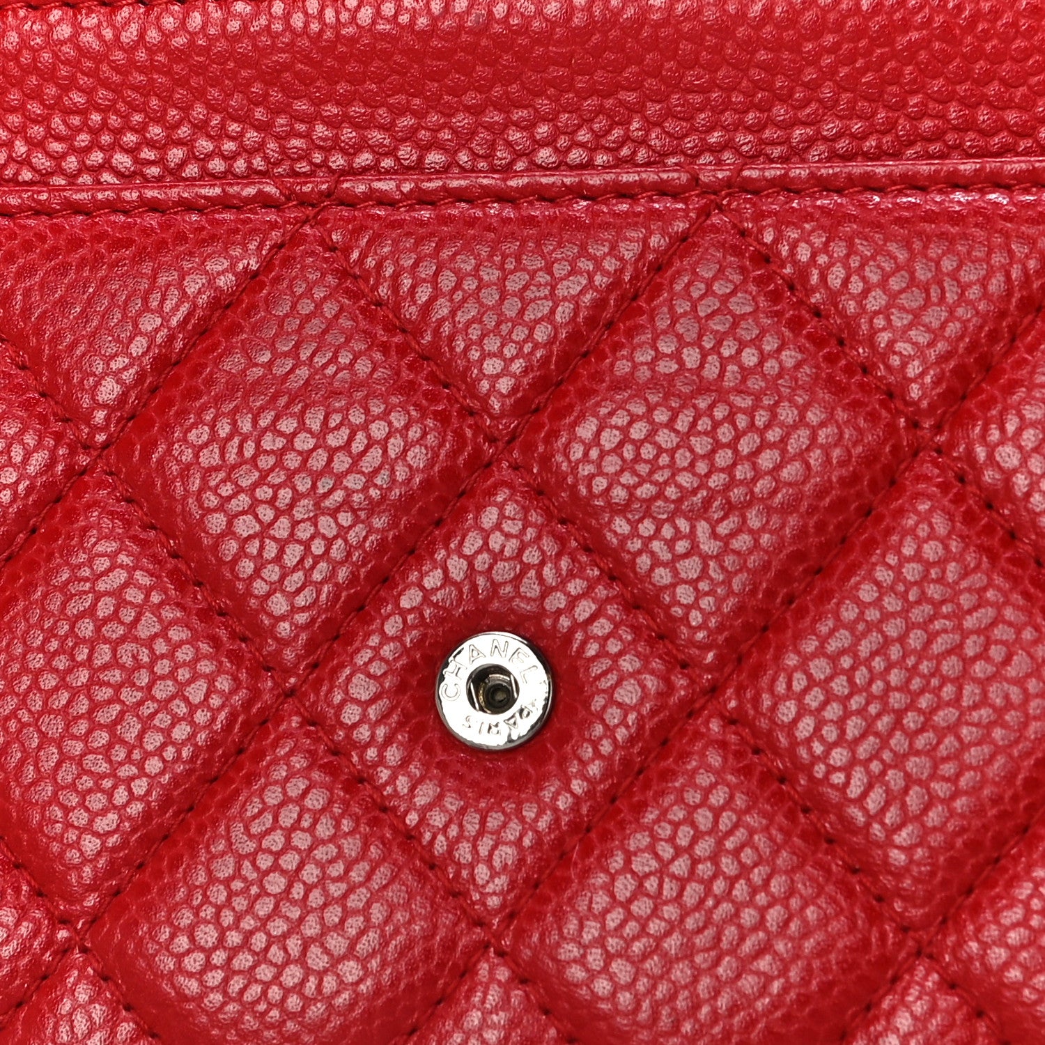 Chanel Caviar Quilted Wallet On Chain WOC Red 14 of 14