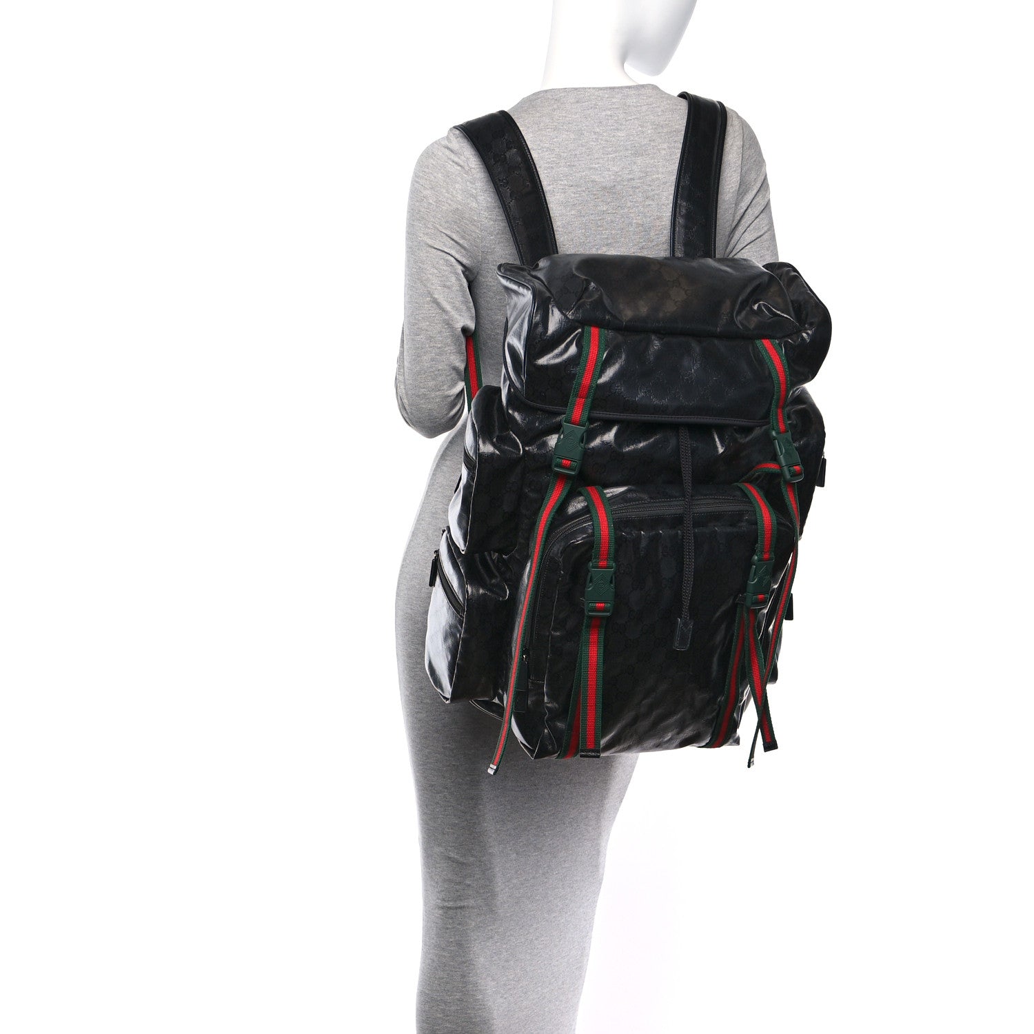 Gucci GG Crystal Monogram Web Backpack Black 2 of 10