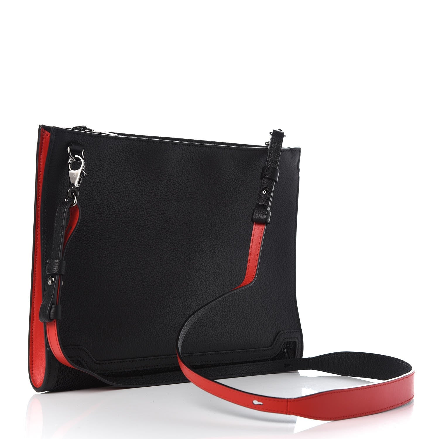 Christian Louboutin Pailette Calfskin Skypouch Crossbody Clutch Charbon 3 of 8