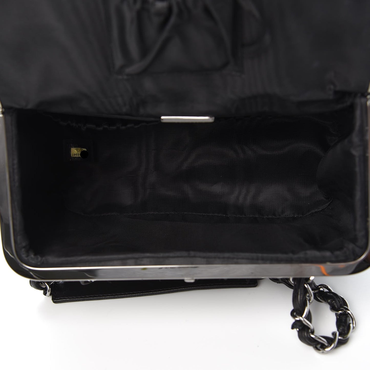 Tweed Paris NY Framed Box Shoulder Bag Navy Grey Silver