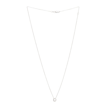 Roberto Coin 18K White Gold Diamond Love Letter O Pendant Necklace 3 of 5