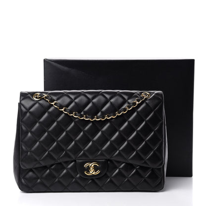 Chanel Lambskin Quilted Maxi Single Flap Black 13 of 13
