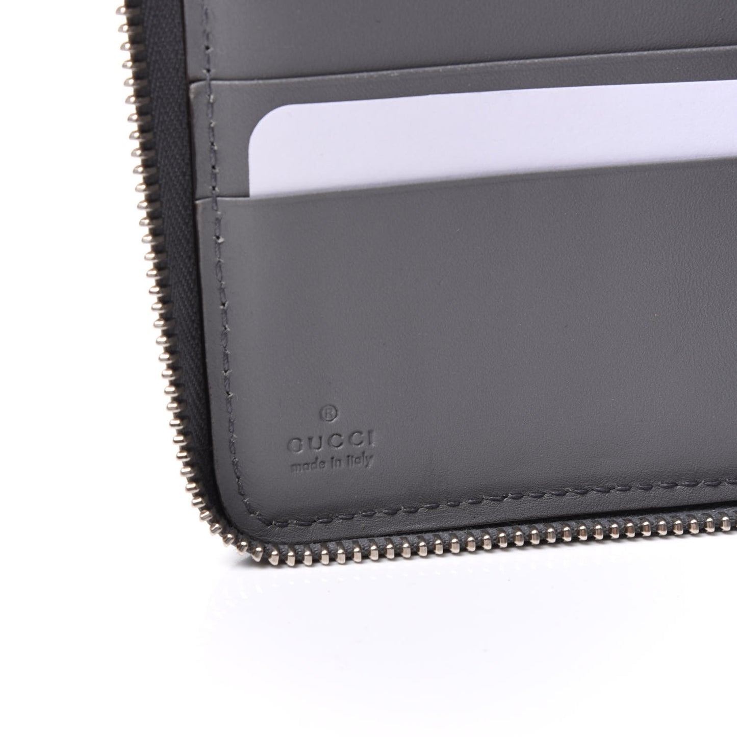 GG Supreme Monogram Zip Around Organizer Wallet Ecru Grigio