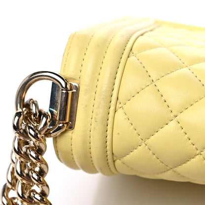 Chanel Lambskin Quilted Medium Boy Flap Yellow 15 of 17