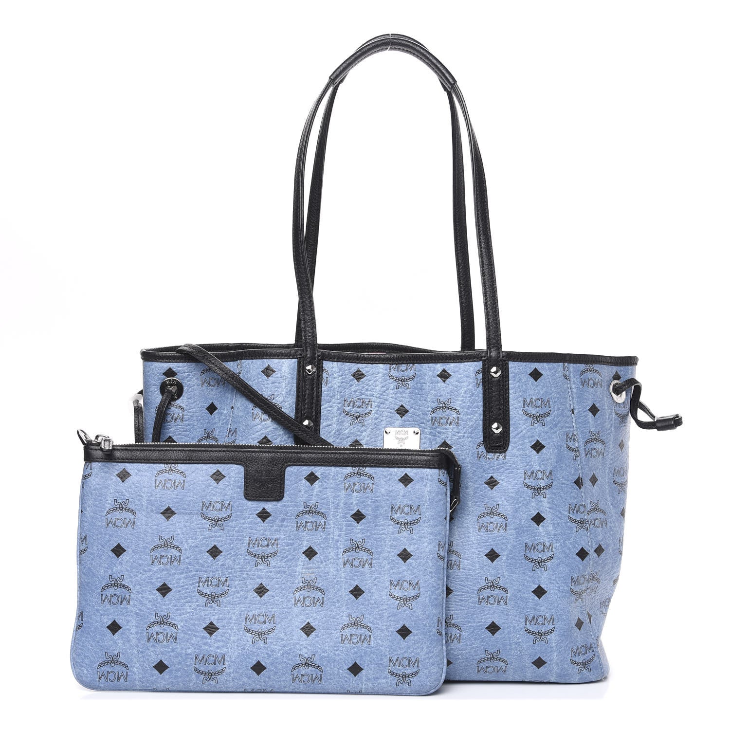 MCM Visetos Medium Project Reversible Shopper Tote Blue 1 of 18