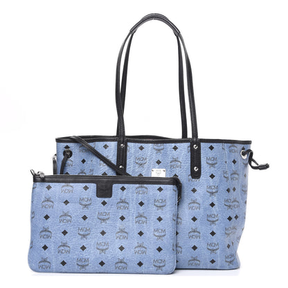MCM Visetos Medium Project Reversible Shopper Tote Blue 1 of 18