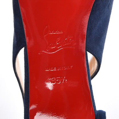 Christian Louboutin Veau Velours Mascara 70 Pumps 35.5 Marine 8 of 9