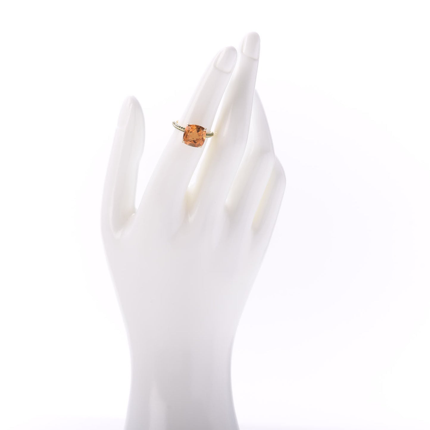 18K Yellow Gold Citrine Tsavorite Sparklers Ring 50 5.5