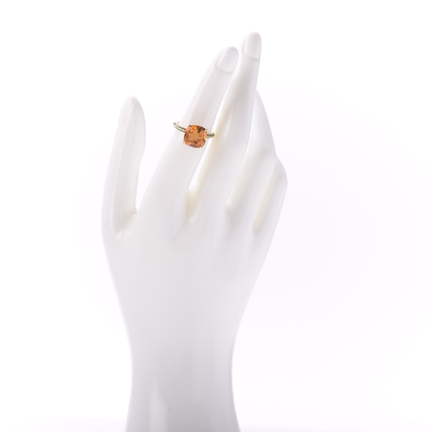 Tiffany 18K Yellow Gold Citrine Tsavorite Sparklers Ring 50 5.5 2 of 6