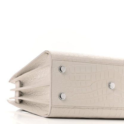 Saint Laurent Calfskin Crocodile Embossed Baby Sac De Jour Gris Perle 9 of 10