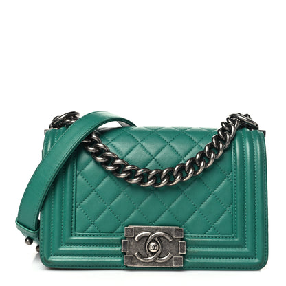 Chanel Lambskin Quilted Small Boy Flap Green 1 of 14