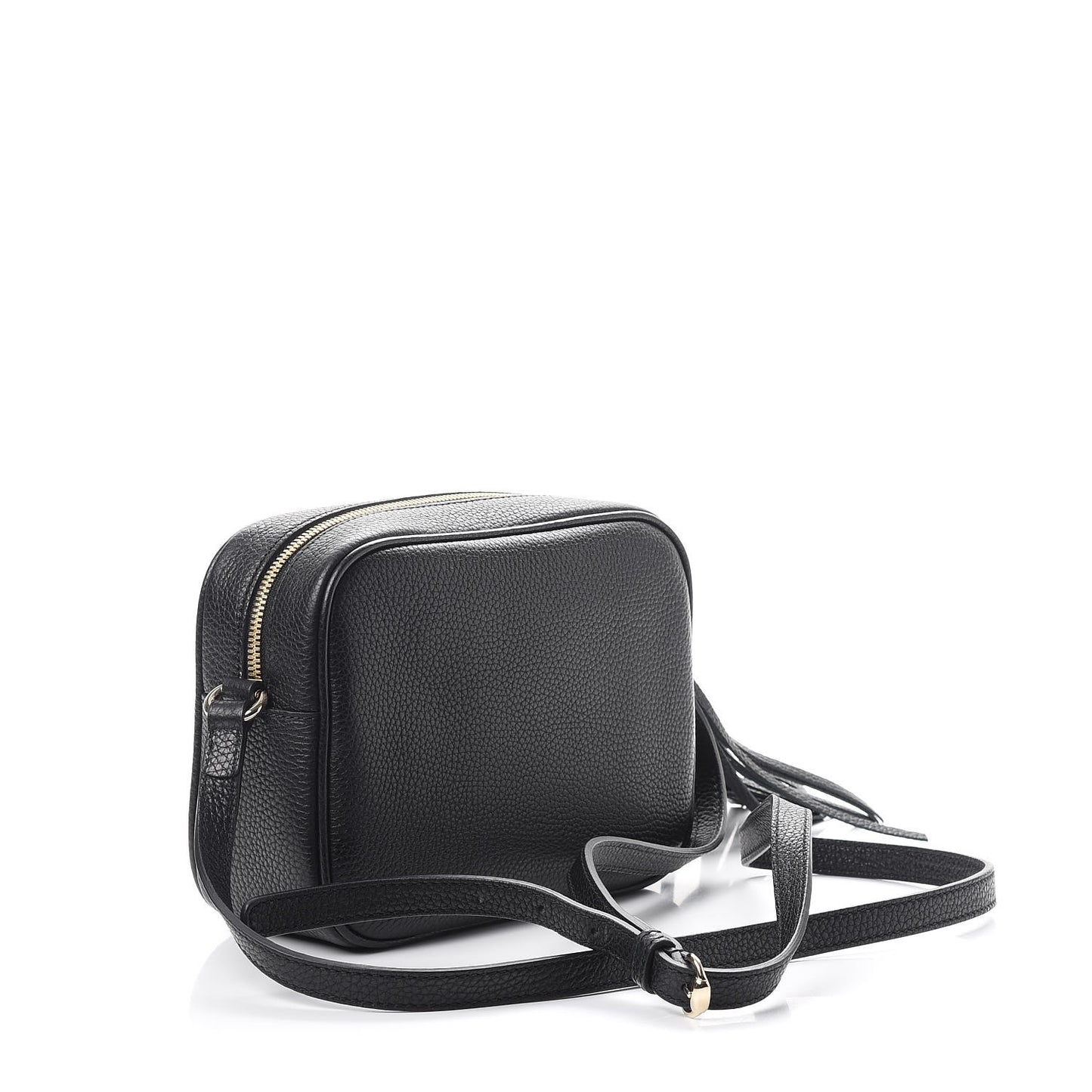 Pebbled Calfskin Small Soho Disco Bag Black