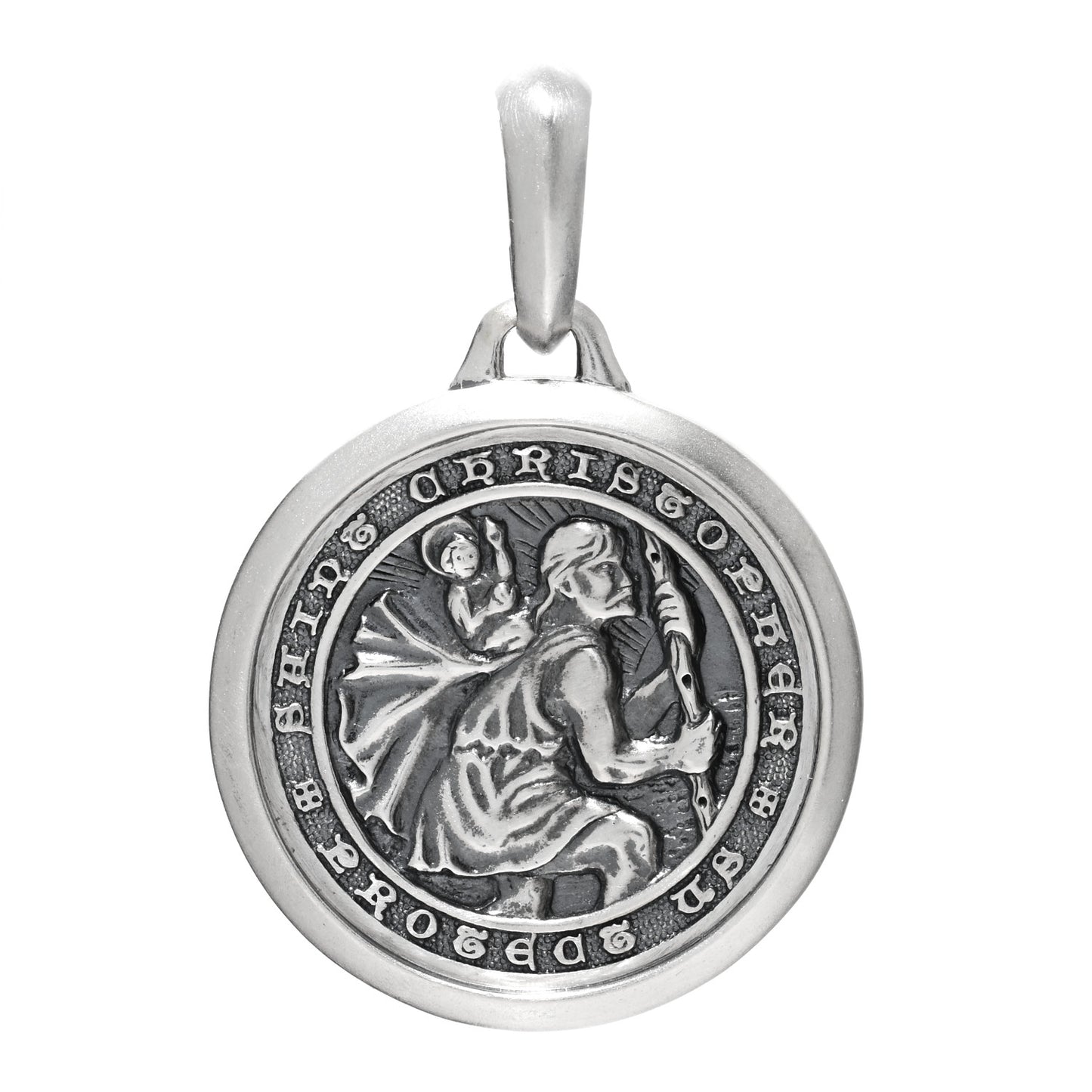 Sterling Silver Saint Christopher Amulet Pendant