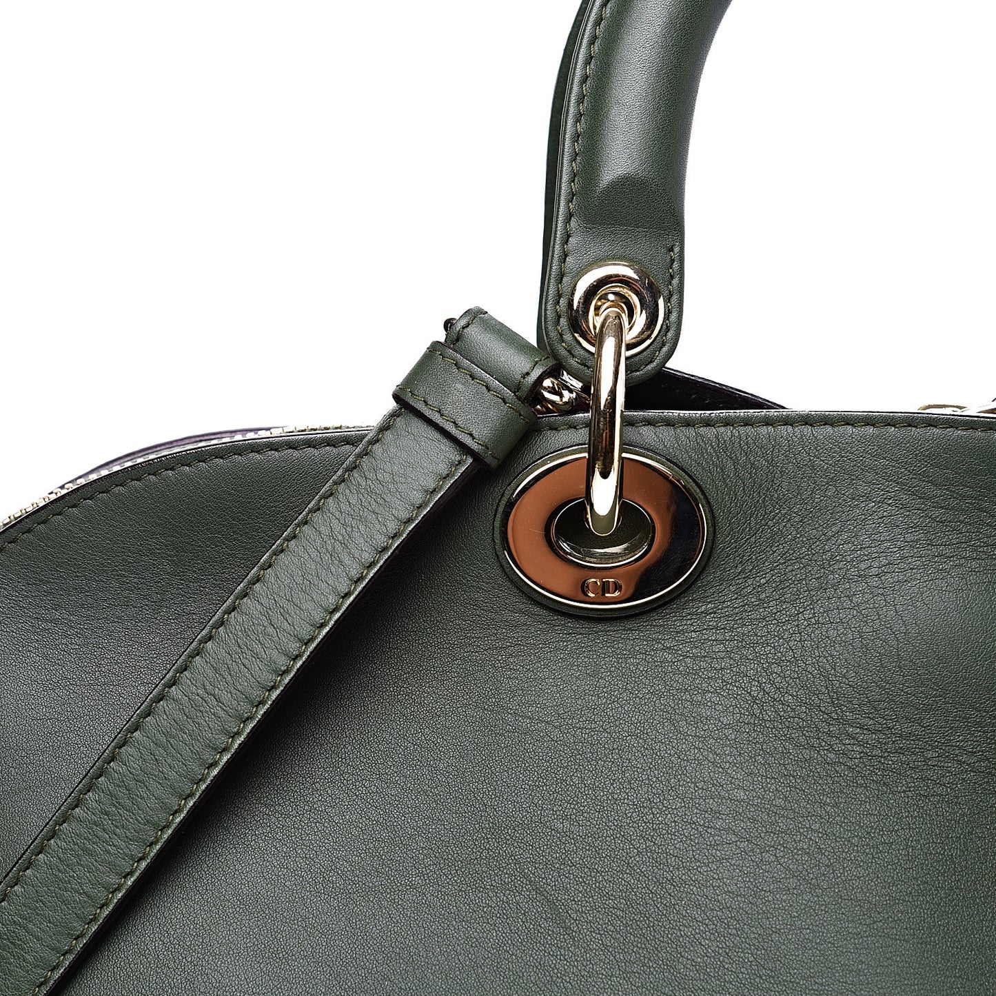 Calfskin Diorissimo Dome Dark Green