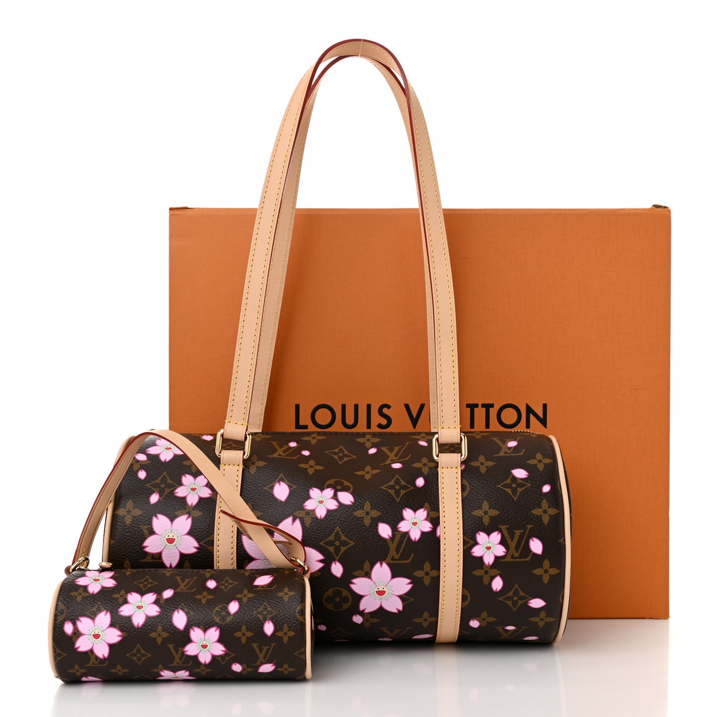 LV X TM Monogram Cherry Blossom Papillon Sakura Brown