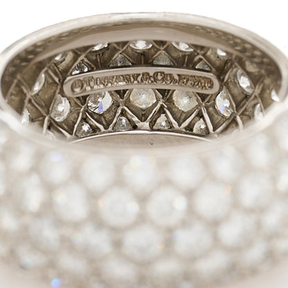 Tiffany Platinum Diamond Wide Soleste Band Ring 45 3.5 4 of 4
