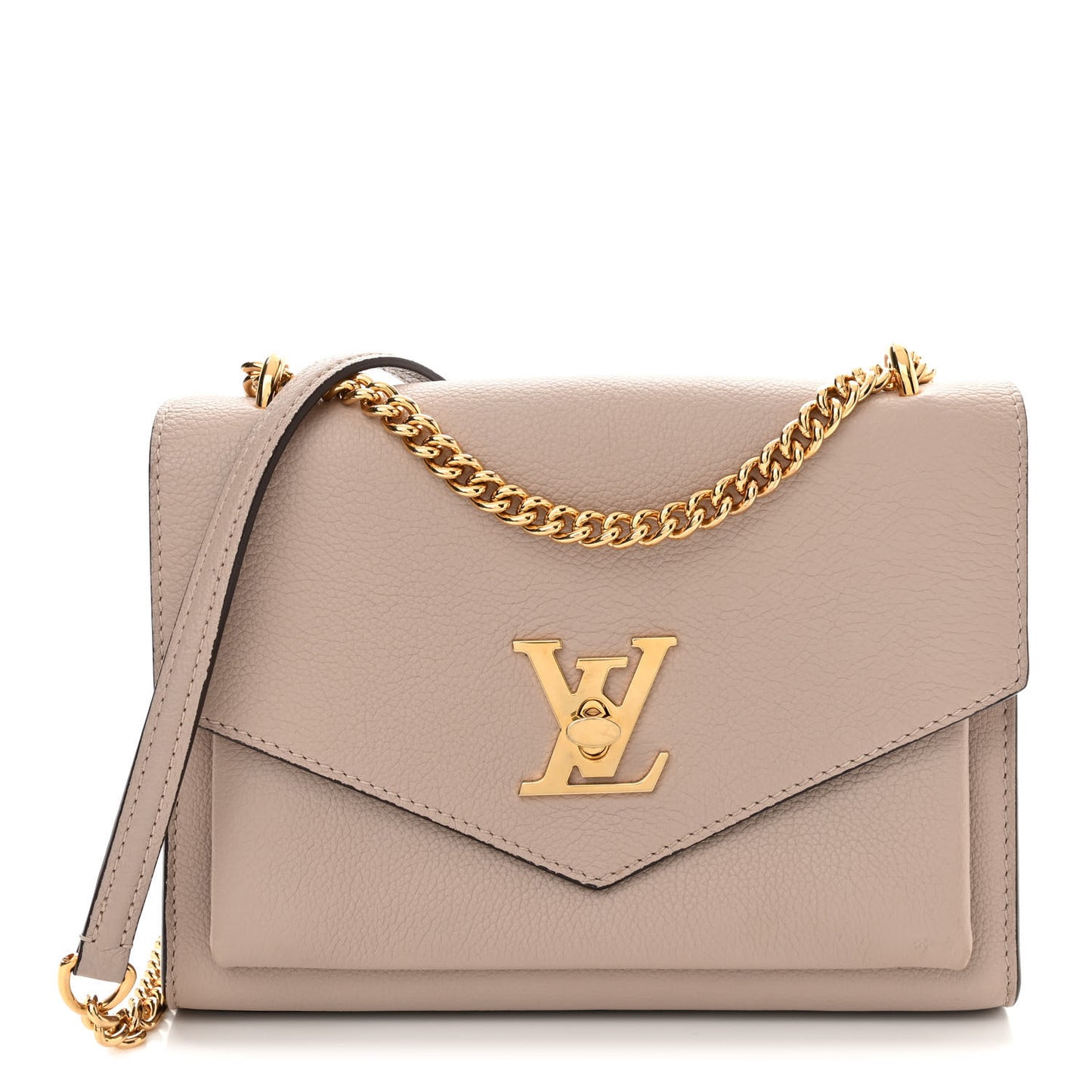 Soft Calfskin Mylockme Chain Bag BB Greige