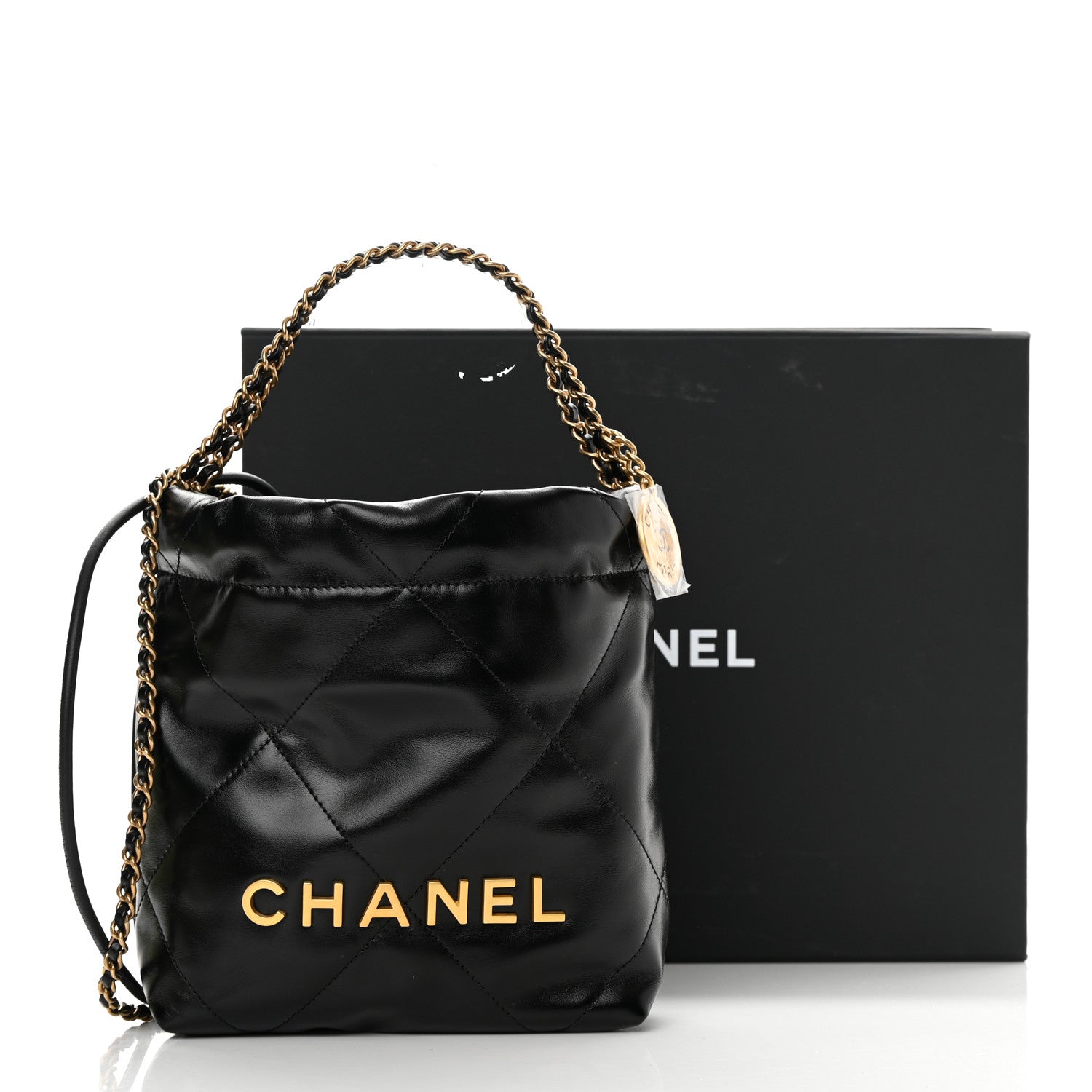 Chanel Shiny Calfskin Quilted Mini Chanel 22 Black 11 of 11