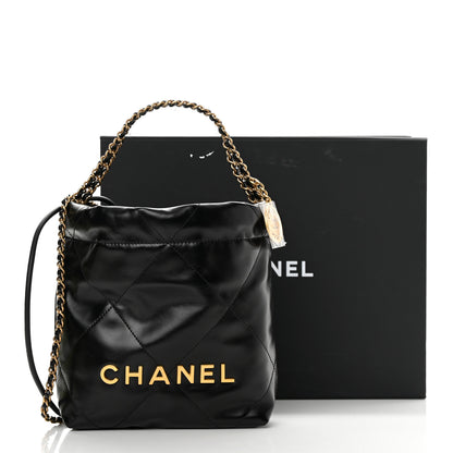 Chanel Shiny Calfskin Quilted Mini Chanel 22 Black 11 of 11