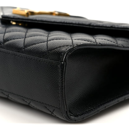 Saint Laurent Grain De Poudre Textured Mixed Matelasse Triquilt Medium Monogram Satchel Black 11 of 12