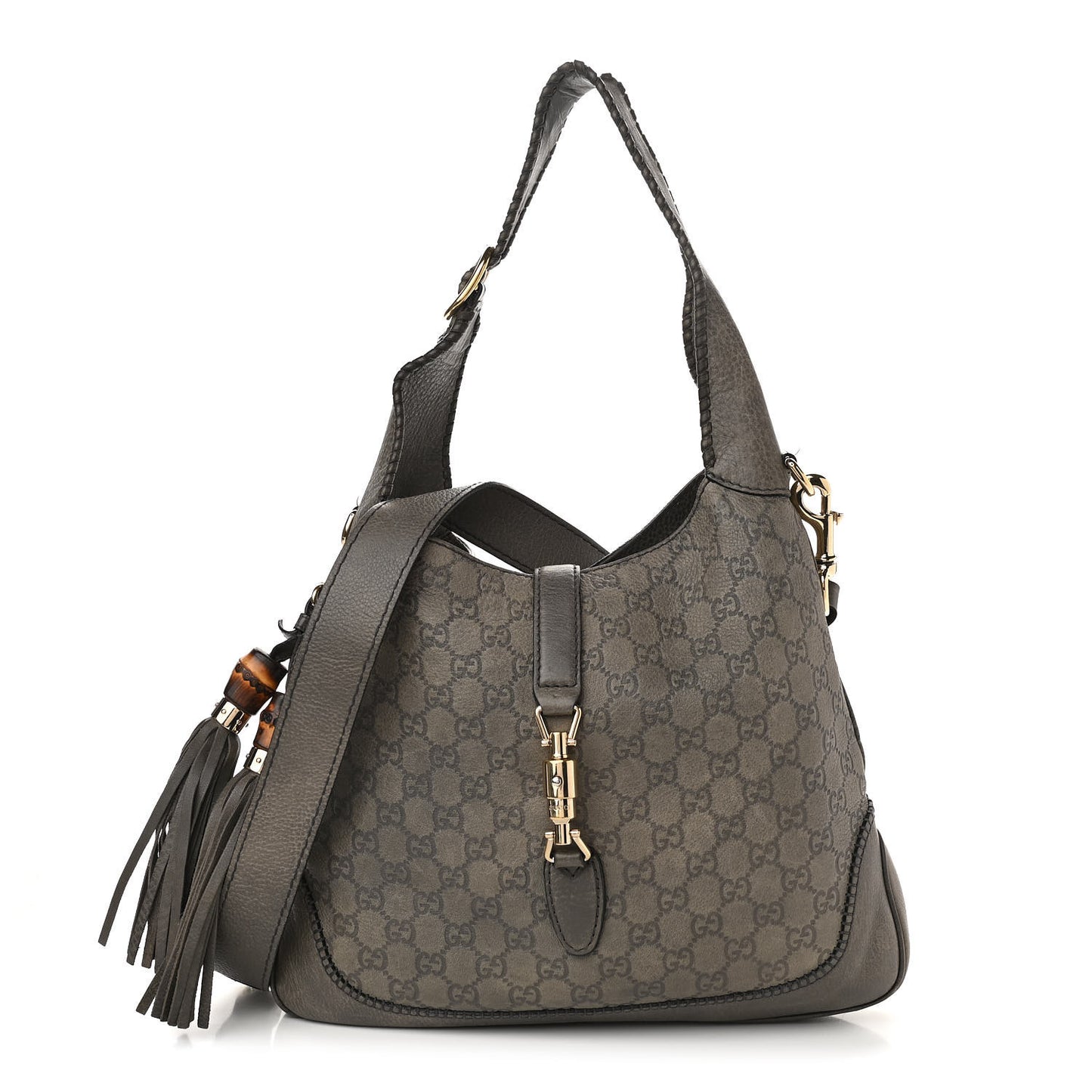 Guccissima Medium New Jackie Shoulder Bag Olive Green