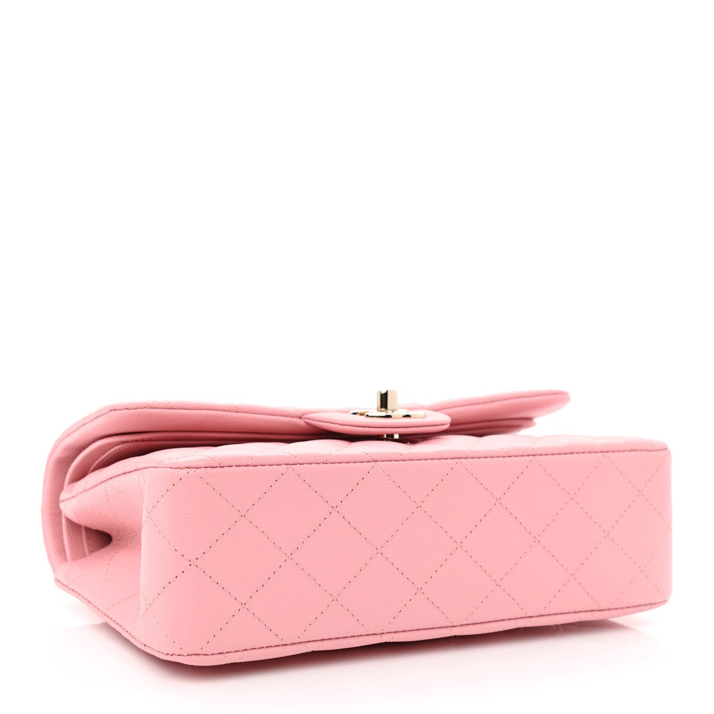 Caviar Quilted Small Double Flap Pink