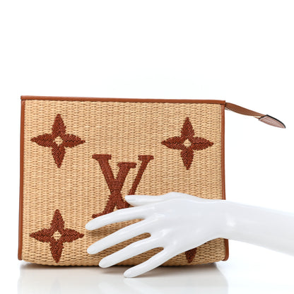 Louis Vuitton Raffia Monogram Giant Toiletry Pouch 26 Tan 2 of 6