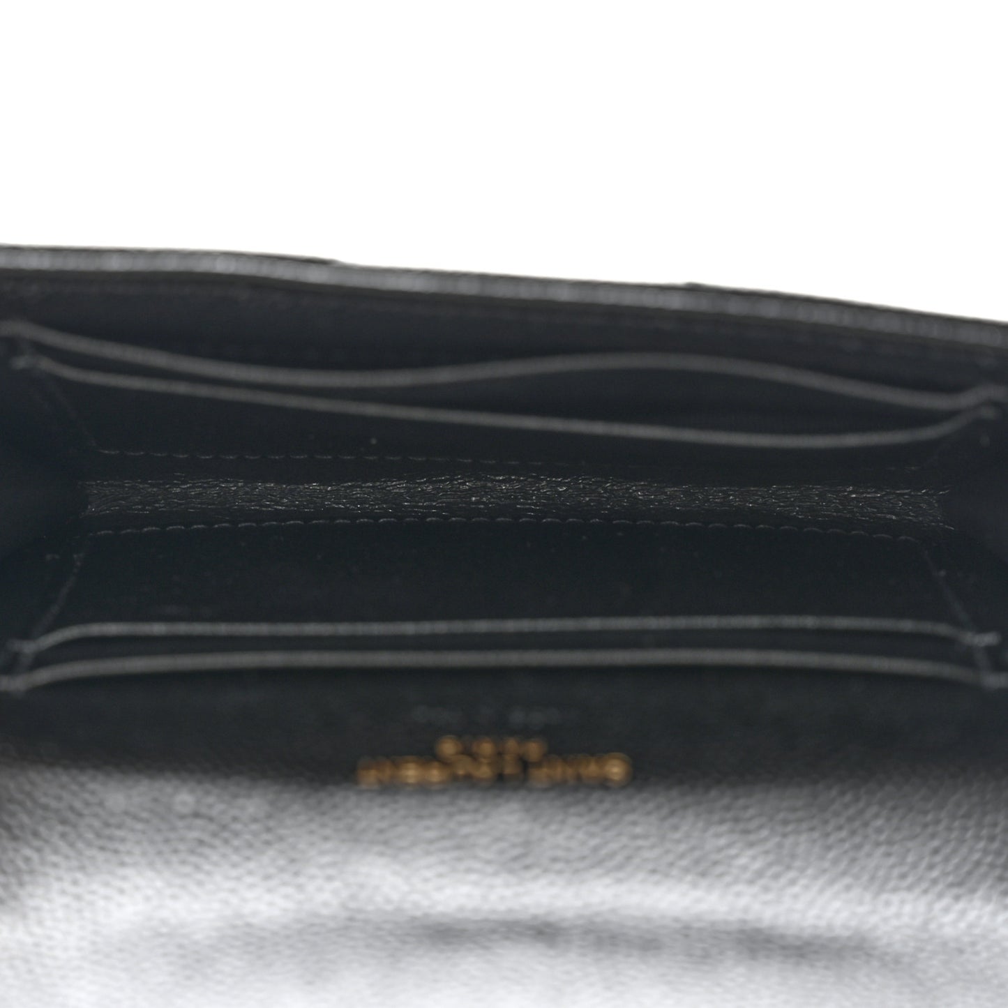 Grain De Poudre Matelasse Chevron Small Monogram Envelope Wallet Black