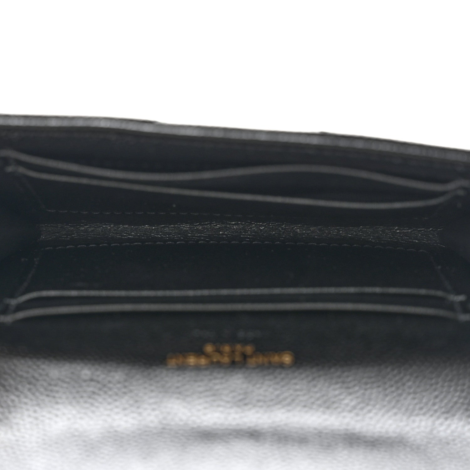Saint Laurent Grain De Poudre Matelasse Chevron Small Monogram Envelope Wallet Black 5 of 10