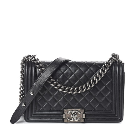 Chanel Lambskin Quilted Medium Boy Flap Black 1 of 10