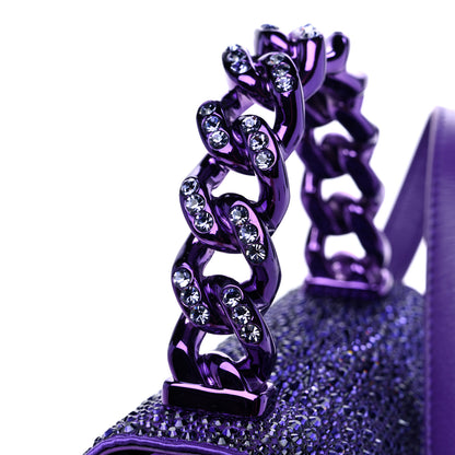 Versace Satin Crystal Studded Mini La Medusa Bag Purple 10 of 10