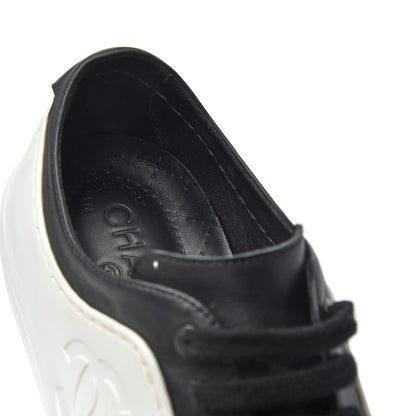 Chanel Calfskin Womens CC Sneakers 40 Black White 20 of 22