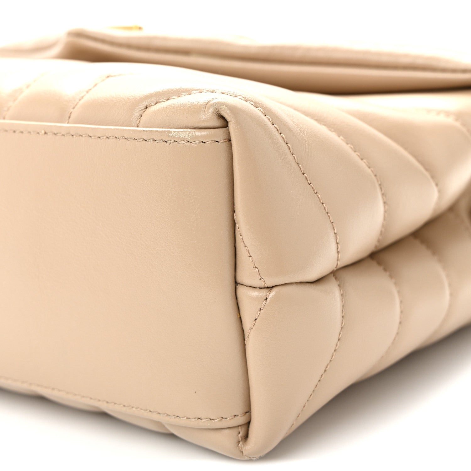 Saint Laurent Calfskin Y Quilted Monogram Small Loulou Chain Satchel Dark Beige 10 of 10