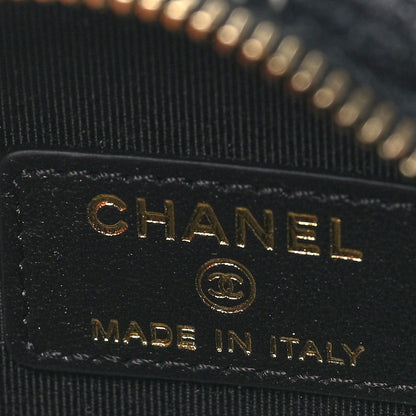 Chanel Tweed Quilted Round Clutch With Chain Black Ecru White 6 of 10