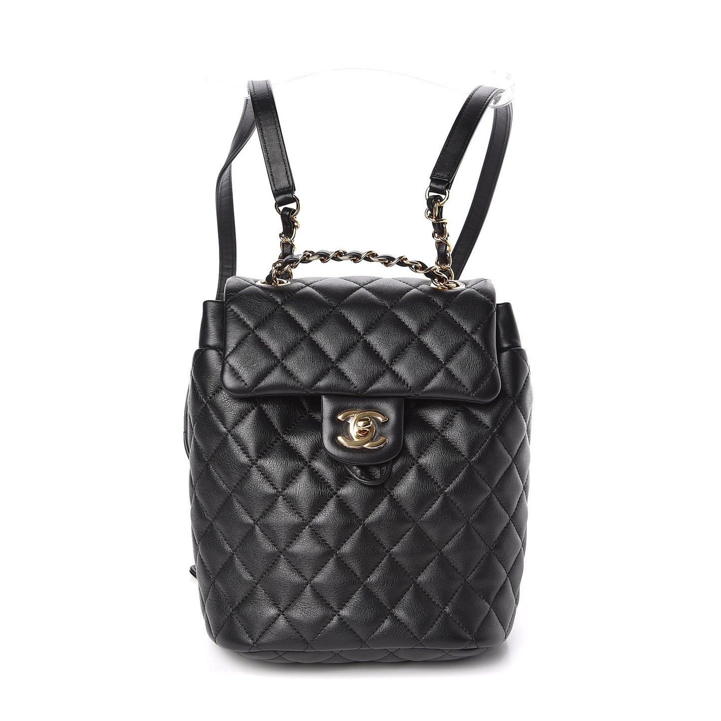 Calfskin Quilted Mini Urban Spirit Backpack Black