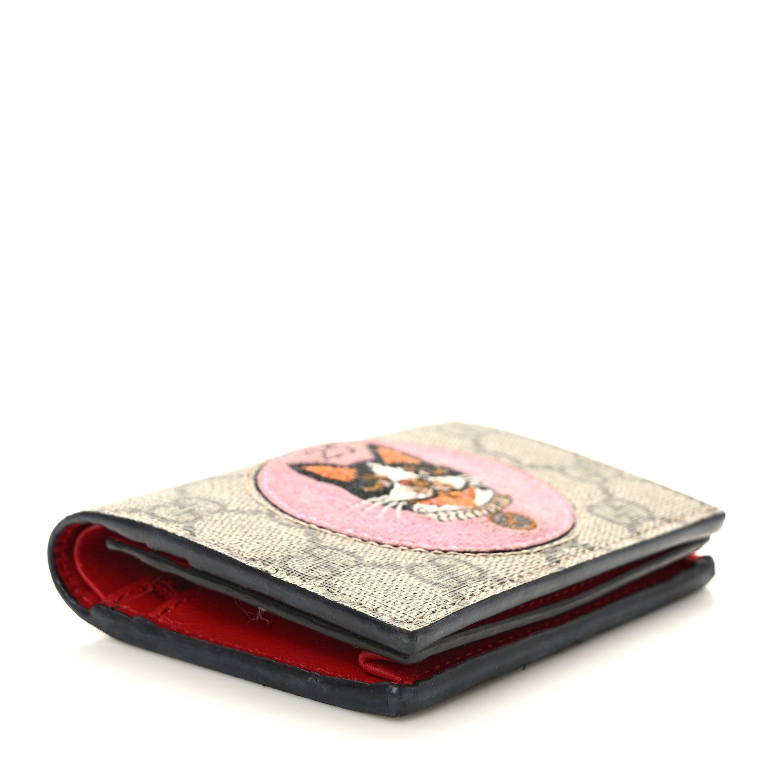 Gucci GG Supreme Monogram Bosco Patch Card Case Wallet Beige 4 of 7