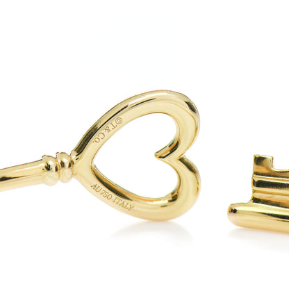 Tiffany 18K Yellow Gold Wire Heart Key Bracelet 3 of 4