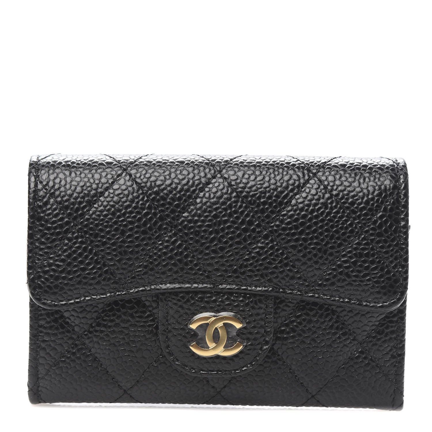 Chanel Caviar Quilted Flap Card Holder Black 1 of 9