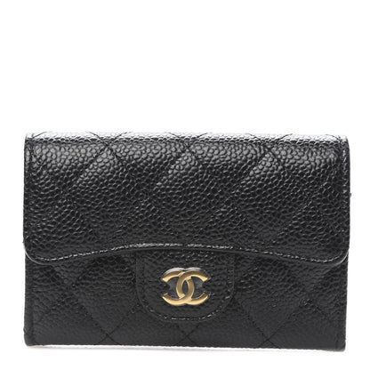 Chanel Caviar Quilted Flap Card Holder Black 1 of 9