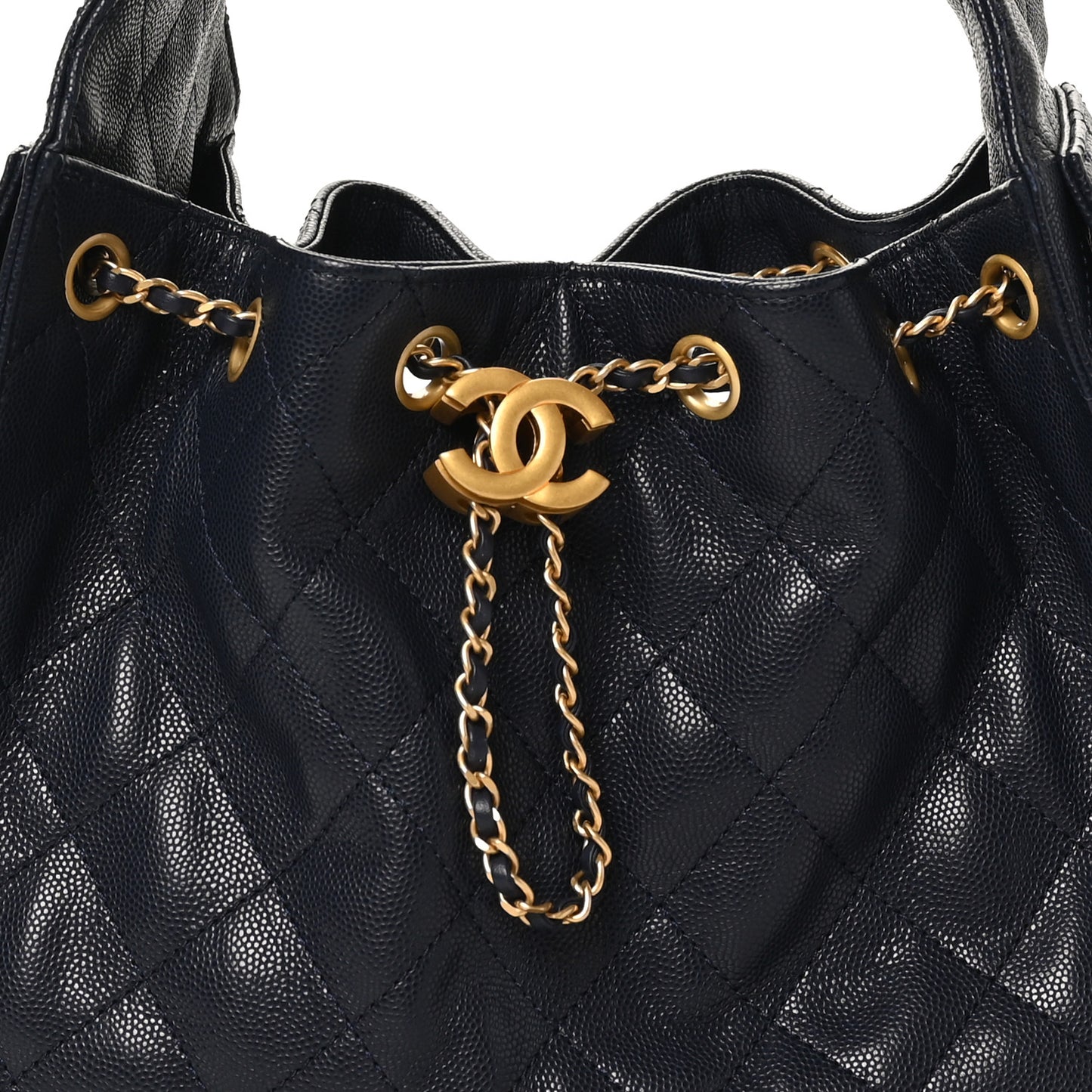 Caviar Quilted Small Chanel 25 Handbag Dark Navy