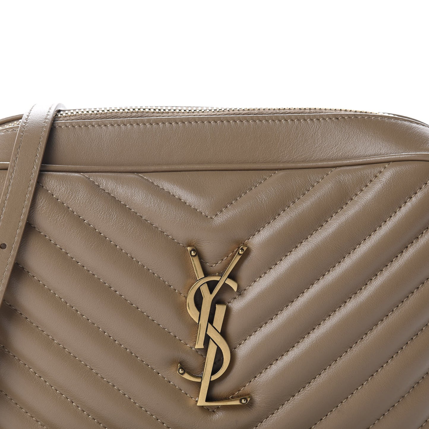 Calfskin Matelasse Monogram Lou Camera Bag Dark Latte