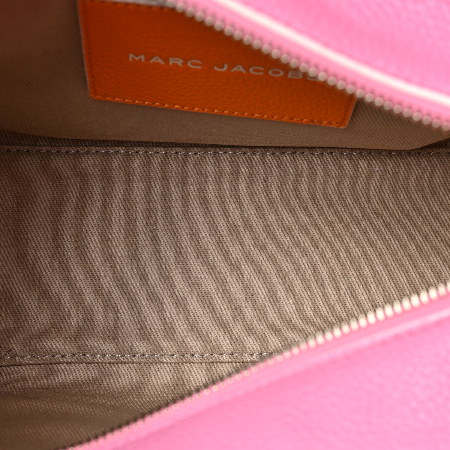Marc Jacobs Grained Calfskin Small The Tote Bag Pink Orange 5 of 8