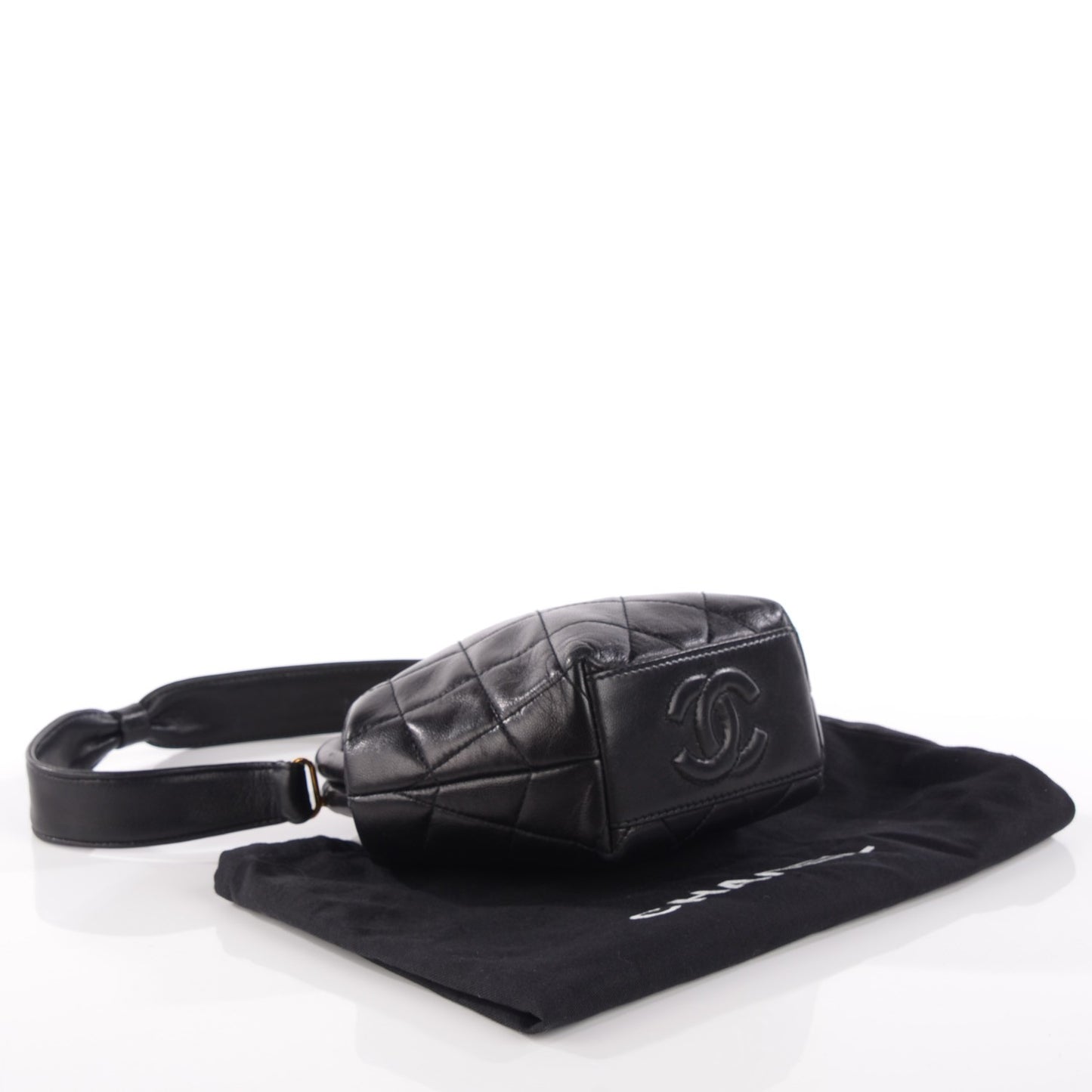 Lambskin Quilted Evening Bag Black