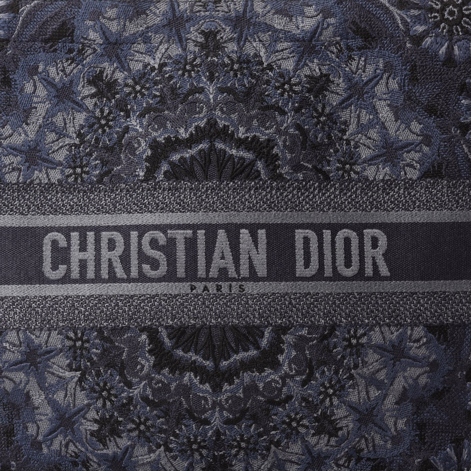 Christian Dior Canvas Embroidered Kaleidioroscopic Book Tote Blue 10 of 10