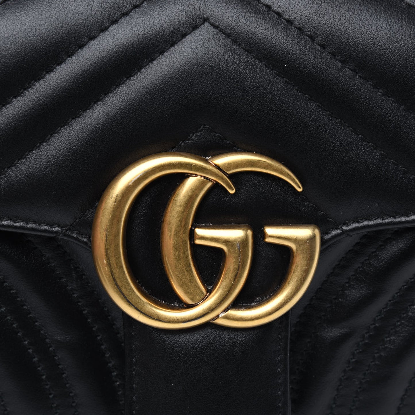 Calfskin Matelasse Mini GG Marmont Shoulder Bag Black