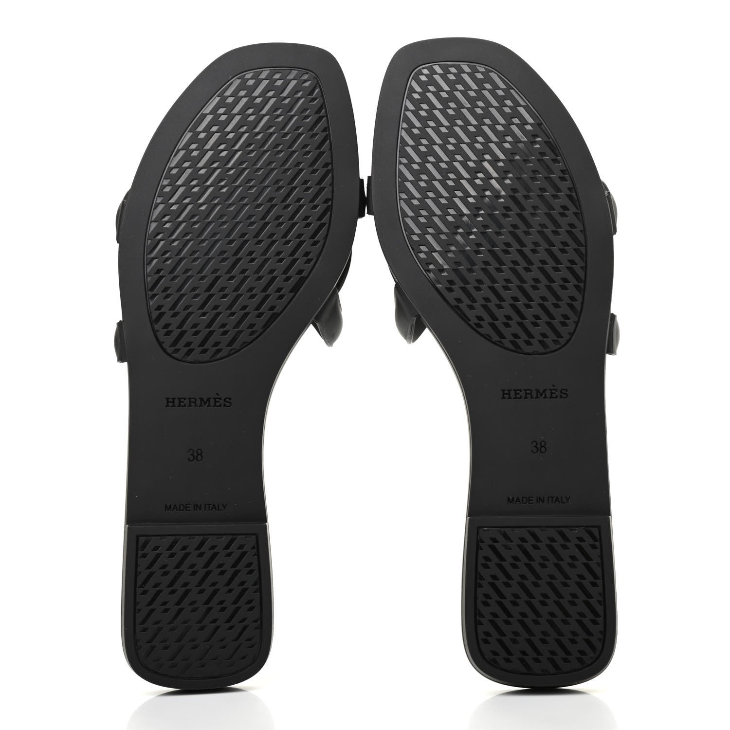 Hermes Rubber Aloha Sandals 38 Black 5 of 8